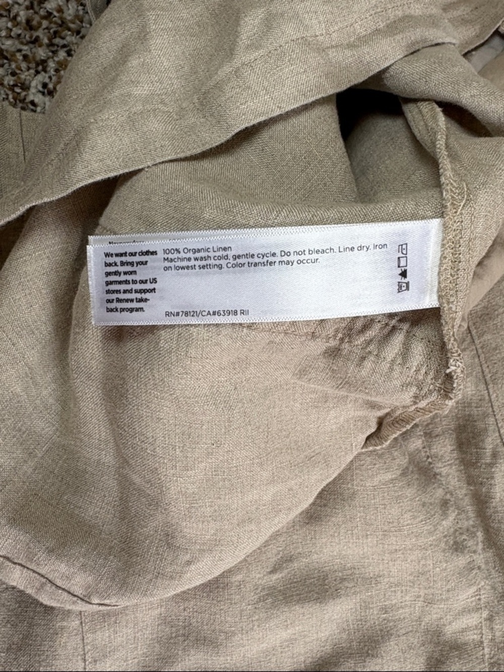NEW Eileen Fisher Neutral 100% Organic Linen Matching Set XL - Picture 9 of 9